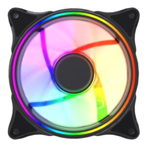 Vida Infinity01 Reverse Blade 12cm ARGB Dual Ring PWM Case Fan, Hydraulic Bearing, Infinity Mirror Effect, 500-1500 RPM, Black