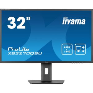 iiyama PROLITE XB3270QSU-B1 32 inch IPS Monitor, WQHD, 3ms, HDMI, DisplayPort, USB Hub, Freesync, 100Hz, Speakers, Black, Internal PSU, Height Adjustable, VESA - Image 3