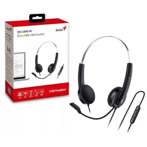 Genius HS-220U-C Copilot AI Ultra Lightweight Headset with Mic, USB-C Connection, Plug and Play, Adjustable Headband and microphone with In-line Volume Control, Black - Image 3