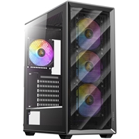 ANTEC AX85 ARGB Case, Black, Mid Tower, 2 x USB 3.0, Tempered Glass Side WIndow Panel, Large Mesh Front Panel for Excellent Cooling Performance, 4 x Addressable RGB Fans Included with Hub