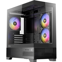 ANTEC CX500M Micro Tower Gaming Case, Black, ARGB, 2  x USB 3.0 / 1 x USB Type-C, Tempered Glass Side Panel, Micro-ATX/ITX