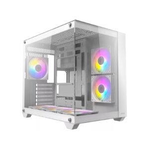ANTEC CX800 Mid Tower Gaming Case, White, 270 Full-view tempered glass, 3 x 120mm ARGB reverse fans, 1x USB 2.0 / 1x USB 3.0, ATX, Micro ATX, ITX - Image 3