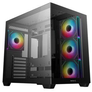 DeepCool CG530 4F Mid-Tower Case with Tempered Glass Panels, 4 Pre-Installed ARGB Fans, and Optimal Airflow Support, Black - Image 2