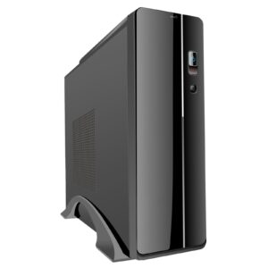 CiT S003B Thin Client Micro ATX Black Case with 300W PSU, 1 x USB 3.0 & 1 x USB 2.0, Built-in 3in1 Card-Reader - Image 3
