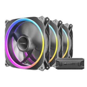 Antec Neo Prizm T3 120 ARGB PWM Case Fan (3-Pack) - Hydro Bearing, 600-2000 RPM, Black - Image 3