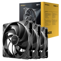 Antec Tranquil 140 PWM Case Fan, 3 Pack, Fluid Dynamic Bearing, 450-1500 RPM, Black
