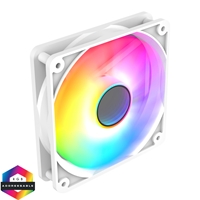 CIT Halo 120mm Infinity ARGB White 4-Pin PWM High-Performance PC Cooling Fan with Addressable RGB Lighting and Superior Airflow