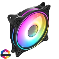 CiT Tornado FNB 120mm RGB LED Fan - High Airflow, Quiet Operation, 4-Pin PWM, Black