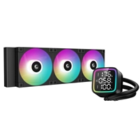 DeepCool LD 360 AIO Liquid CPU Cooler, Universal Socket, 360mm Radiator, PWM 2400RPM Cooling Fans, Addressable RGB LED Lighting, Fully Customizable Infinity Mirror Cap Design, Digital Display,