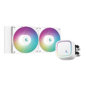 DeepCool LE520 White Universal AiO Cooler with 2 x 120mm ARGB PWM Fans, Copper Heatsink, Aluminium Radiator, Intel/ AMD Compatible - Image 3