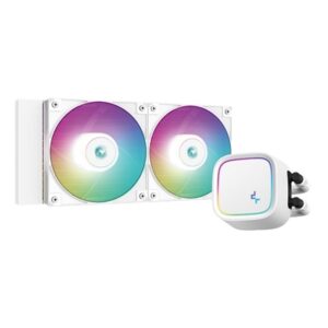 DeepCool LE520 White Universal AiO Cooler with 2 x 120mm ARGB PWM Fans, Copper Heatsink, Aluminium Radiator, Intel/ AMD Compatible - Image 2