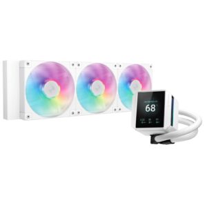 DeepCool Mystique 360 WH ARGB Liquid CPU Cooler with 2.83" TFT LCD Display, 360mm Radiator, Addressable RGB Fans, Hydro Bearing, and Wide Compatibility for Intel & AMD Sockets - Image 3