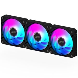 Gigabyte AORUS EZ Chain Fan 120 Ice 120mm ARGB Fans with Easy Daisy-Chain Setup 3-Pack Black - Image 3
