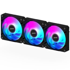 Gigabyte AORUS EZ Chain Fan 120 Ice 120mm ARGB Fans with Easy Daisy-Chain Setup 3-Pack Black - Image 2