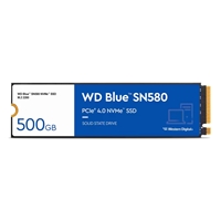 WD Blue SN580 (WDS500G3B0E) 500GB NVMe SSD, M.2 Interface, PCIe Gen4, 2280, Read 4000MB/s, Write 3600MB/s, 5 Year Warranty