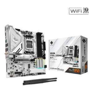 ASRock B850M Steel Legend WiFi AMD AM5 Socket Motherboard, Micro-ATX, 4x DDR5 Slots, 3x M.2 Sockets, 2x USB-C Port, Fitted I/O Shield, 2.5GbE LAN, Wi-Fi 7, 1x DisplayPort / 1x HDMI Port - Image 3