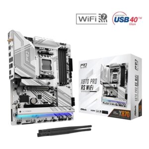 ASRock X870 PRO RS WIFI AMD AM5 Socket Motherboard, ATX, 4x DDR5 Slots, 3x M.2 Sockets, 3x USB-C Port, Fitted I/O Shield, 2.5GbE LAN, Wi-Fi 7, 1x HDMI Port / 2x USB-C (USB4) - Image 2