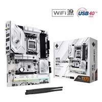 ASRock X870 STEEL LEGEND WIFI AMD AM5 Socket Motherboard, ATX, 4x DDR5 Slots, 3x M.2 Sockets, 3x USB-C Port, Fitted I/O Shield, 2.5GbE LAN, Wi-Fi 7, 1x HDMI Port / 2x USB-C (USB4)