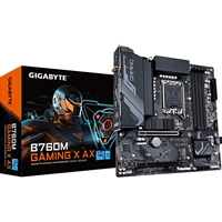 Gigabyte B760M GAMING X AX Intel 1700 Socket Motherboard, Micro-ATX, 4x DDR5 Slots, 2x M.2 Sockets, 1x USB-C Port, Fitted I/O Shield, 2.5GbE LAN, Wi-Fi 6E, 1x DisplayPort / 1x HDMI Port
