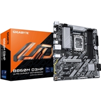 Gigabyte B860M D3HP Intel 1851 Socket Motherboard, Micro-ATX, 4x DDR5 Slots, 2x M.2 Sockets, 1x USB-C Port, GbE LAN, 1x DisplayPort / 1x HDMI Port