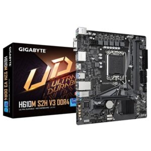 Gigabyte H610M S2H V3 DDR4 Ultra Durable Intel 1700 Socket Motherboard, Micro-ATX, 2x DDR4 Slots, 1x M.2 Socket, GbE LAN, 1x D-Sub / 2x DisplayPorts / 1x HDMI Port - Image 2