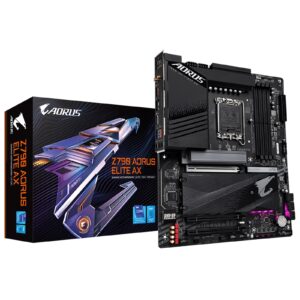 Gigabyte Z790 AORUS ELITE AX Intel 1700 Socket Motherboard, ATX, 4x DDR5 Slots, 4x M.2 Sockets, 2x USB-C Port, Fitted I/O Shield, 2.5GbE LAN, Wi-Fi 6E, 1x DisplayPort / 1x HDMI Port - Image 3