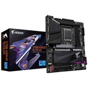 Gigabyte Z790 AORUS ELITE AX Intel 1700 Socket Motherboard, ATX, 4x DDR5 Slots, 4x M.2 Sockets, 2x USB-C Port, Fitted I/O Shield, 2.5GbE LAN, Wi-Fi 6E, 1x DisplayPort / 1x HDMI Port - Image 2