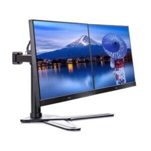 iiyama DS1002D-B1 Dual Desk Stand Monitor Arm, Desk Mount, Fits 2 x 30 Inch Flat Screens, Tilt, Swivel, Height, Rotation, inc Cable Management - Image 2