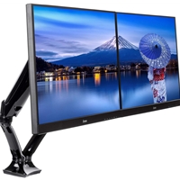 iiyama DS3002C-B1 Dual Gas Spring Monitor Arm, Desk Mount, Fits 2 x 27 Inch Flat Screens, Tilt, Swivel, Height, Rotation