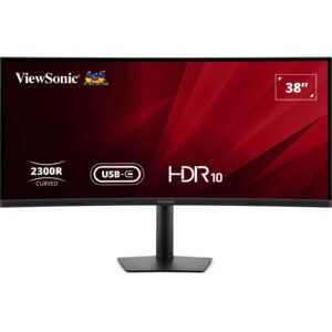 Viewsonic VA3820C 38 Inch UltraWide Quad HD LED Curved Monitor with USB-C Hub, 4.8ms,  HDMI, Display Port, 3840 x 1600, 75Hz, Speakers, Height Adjustable, Black - Image 3