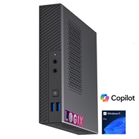 LOGIX 12th Gen Intel i5 6 Core 4.40GHz 1 Litre Mini Business / Security PC for Alarm & Door Entry Systems with 8GB RAM, 250GB NVMe SSD, Windows 11 Pro, Keyboard & Mouse