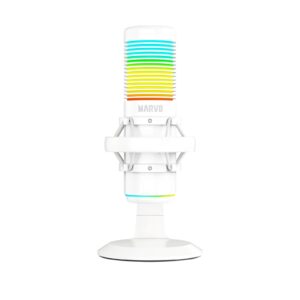 Marvo Scorpion MIC-07 Blast 60 USB RGB Noise Cancelling Wired Gaming Microphone (White) - Image 3