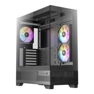 ANTEC CX700 Mid Tower Gaming Case, Black, 270 Full-View Tempered Glass, 3 x 120 mm ARGB PWM Fans, 1 x USB 3.0 / 1 x USB Type-C, ATX, Micro ATX, ITX - Image 2