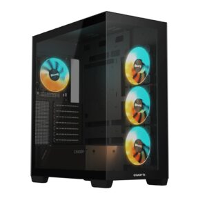 Gigabyte C500 Panoramic Stealth RGB Gaming PC Case, Tempered Glass, Optimized Airflow, ATX/Micro-ATX, Support for Liquid Cooling, Stealth Motherboard Compatible - Image 3