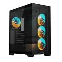 Gigabyte C500 Panoramic Stealth RGB Gaming PC Case, Tempered Glass, Optimized Airflow, ATX/Micro-ATX, Support for Liquid Cooling, Stealth Motherboard Compatible