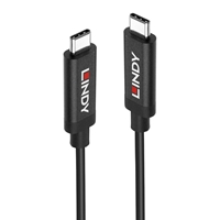 Lindy 43348 3m USB-C (M) 3.2 PD 3A 10Gbps Active Cable - Black