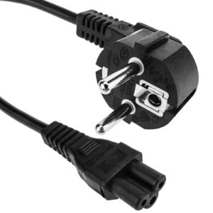 EU 2 Pin Plug To IEC C5 60cm  Mains Extension Cable - Black - Image 3