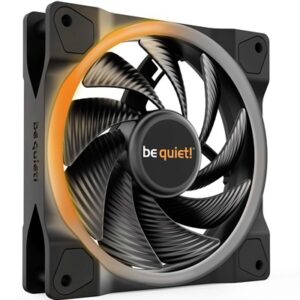 be quiet! Light Wings PWM High Speed Addressable RGB Fan, 120mm, 2500RPM, 4-Pin PWM Fan & 3-Pin ARGB Connectors, Black Frame, Black Blades, ARGB Lighting on Front & Rear - Image 2
