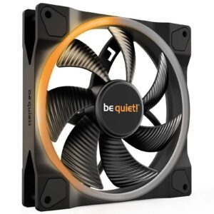 be quiet! Light Wings PWM Addressable RGB Fan, 140mm, 1500RPM, 4-Pin PWM Fan & 3-Pin ARGB Connectors, Black Frame, Black Blades, ARGB Lighting on Front & Rear - Image 3