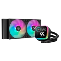 DeepCool LQ240 240mm AIO Liquid CPU Cooler, Segment LCD Display, Dual ARGB PWM Fans, Anti-Leak Tech, DeepCreative Software, Intel LGA1851/1700 & AMD AM5/AM4 Compatible