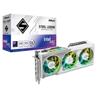 ASRock Intel Arc B580 Steel Legend OC 12GB GDDR6  Graphics Card, 2800 MHz Base Clock, Dual Fan, White, RGB, 3x DisplayPorts / 1x HDMI Port