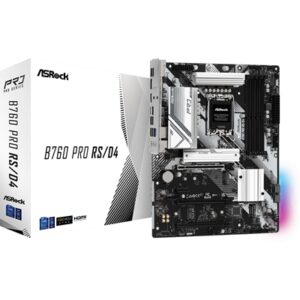 ASRock B760 Pro RS/D4 Intel 1700 Socket Motherboard, ATX, 4x DDR4 Slots, 4x M.2 Sockets, 2x USB-C Port, Fitted I/O Shield, 2.5GbE LAN, 1x DisplayPort / 1x HDMI Port - Image 2