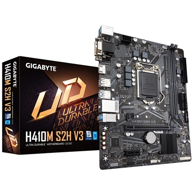 Gigabyte H410M S2H V2 Motherboard, Intel Socket 1200, 10th Gen, Micro ATX, Intel Ultra Durable with GIGABYTE Gaming GbE LAN, PCIe Gen3 x4 M.2, HDMI / DVI-D/ D-Sub Ports for Multiple Display, Anti-Sulfur Resistor, Smart Fan 5 - Image 2