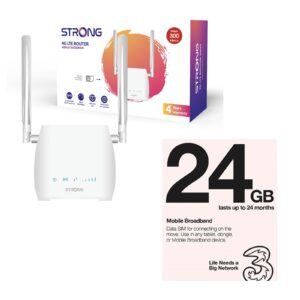 Strong 4GROUTER300MUK 4G LTE CAT4 Unlocked Mobile Broadband Wireless Router (Including 1 x Three 3G 4G & 5G-Ready 24GB Prepaid Mobile Broadband Trio SIM Card) - Image 3