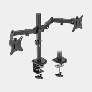 VonHaus Dual Monitor Stand for 13-32 Inch Screens, Twin Monitor Mount with Desk Clamp, Height Adjustable, Easy Assemble Stand with Full Tilt, Rotation & Swivel Arms, VESA 75x75 & 100x100mm - Image 2