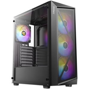 Antec AX67 ARGB Mid-Tower Gaming PC Case, Full Mesh Front, Tempered Glass, 4 x 120mm ARGB Fans, ATX/Micro-ATX/ITX Compatible - Image 2
