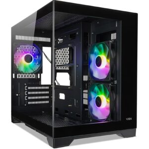 TecWare VXN Evo mATX PC Case, Dual-Chamber Glass Design, 3 x ARGB Fans Included, Massive Cooling Support (Up to 360mm Radiator), Tool-Free Panels, USB-C, Black - Image 3