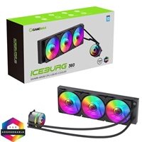 GameMax Iceburg 360mm ARGB Liquid AIO CPU Cooler with Triple 120mm Fans, PWM Control, and RGB Lighting - Compatible with Intel and AMD