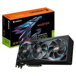 Gigabyte NVIDIA GeForce RTX 5070 AORUS MASTER 12GB GDDR7 Graphics Card, 6144 CUDA Cores, 2715 MHz Core Clock, Triple Fan, RGB, 3x DisplayPorts / 1x HDMI Port - Image 2
