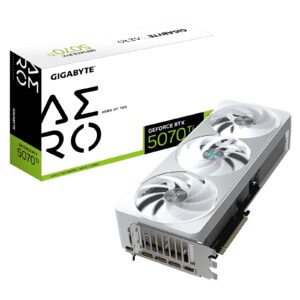 Gigabyte NVIDIA GeForce RTX 5070 Ti AERO OC 16GB GDDR7 Graphics Card, 8960 CUDA Cores, 2588 MHz Core Clock, Triple Fan, White, RGB, 3x DisplayPorts / 1x HDMI Port - Image 3